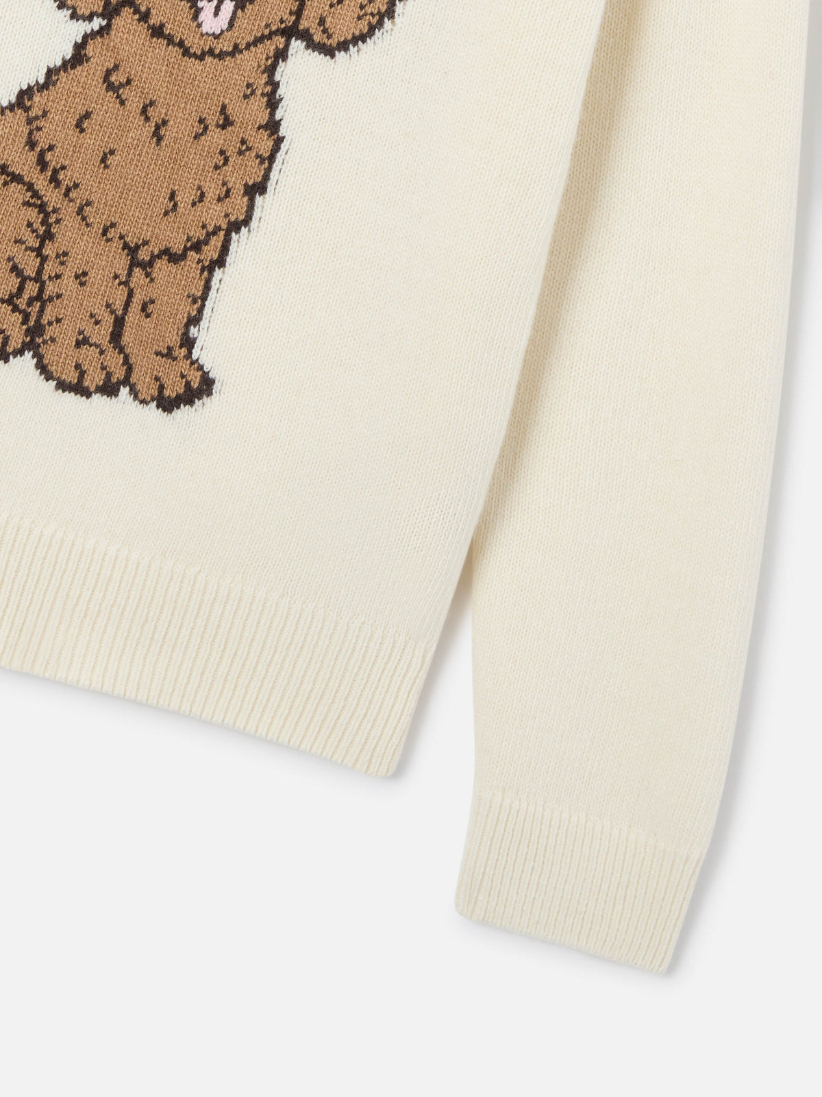 Jersey de punto con cuello redondo Cream Princess con intarsia de caniche 