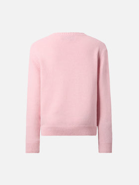 Princess cashmere-blend crewneck with Born to Shine lurex jacquard