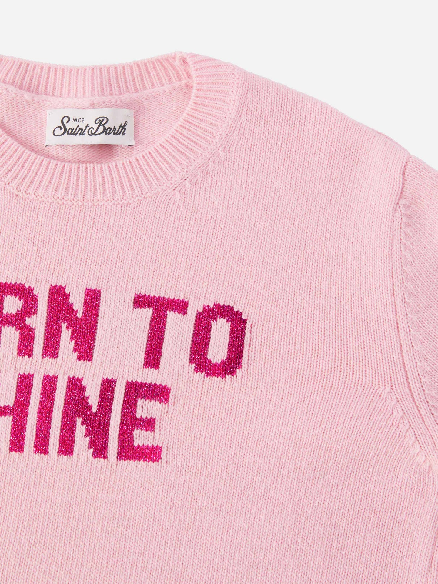 Princess cashmere-blend crewneck with Born to Shine lurex jacquard