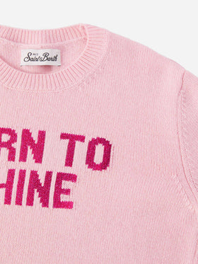 Princess cashmere-blend crewneck with Born to Shine lurex jacquard