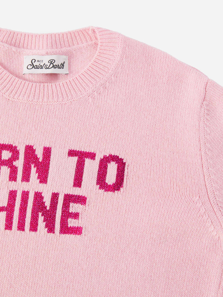 Princess cashmere-blend crewneck with Born to Shine lurex jacquard