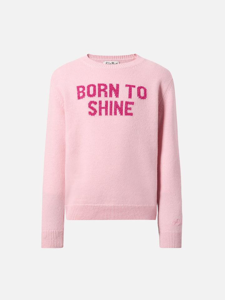 Princess cashmere-blend crewneck with Born to Shine lurex jacquard