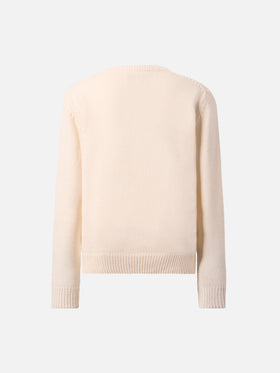 Princess cashmere-blend crewneck with Splendida Splendente lurex jacquard