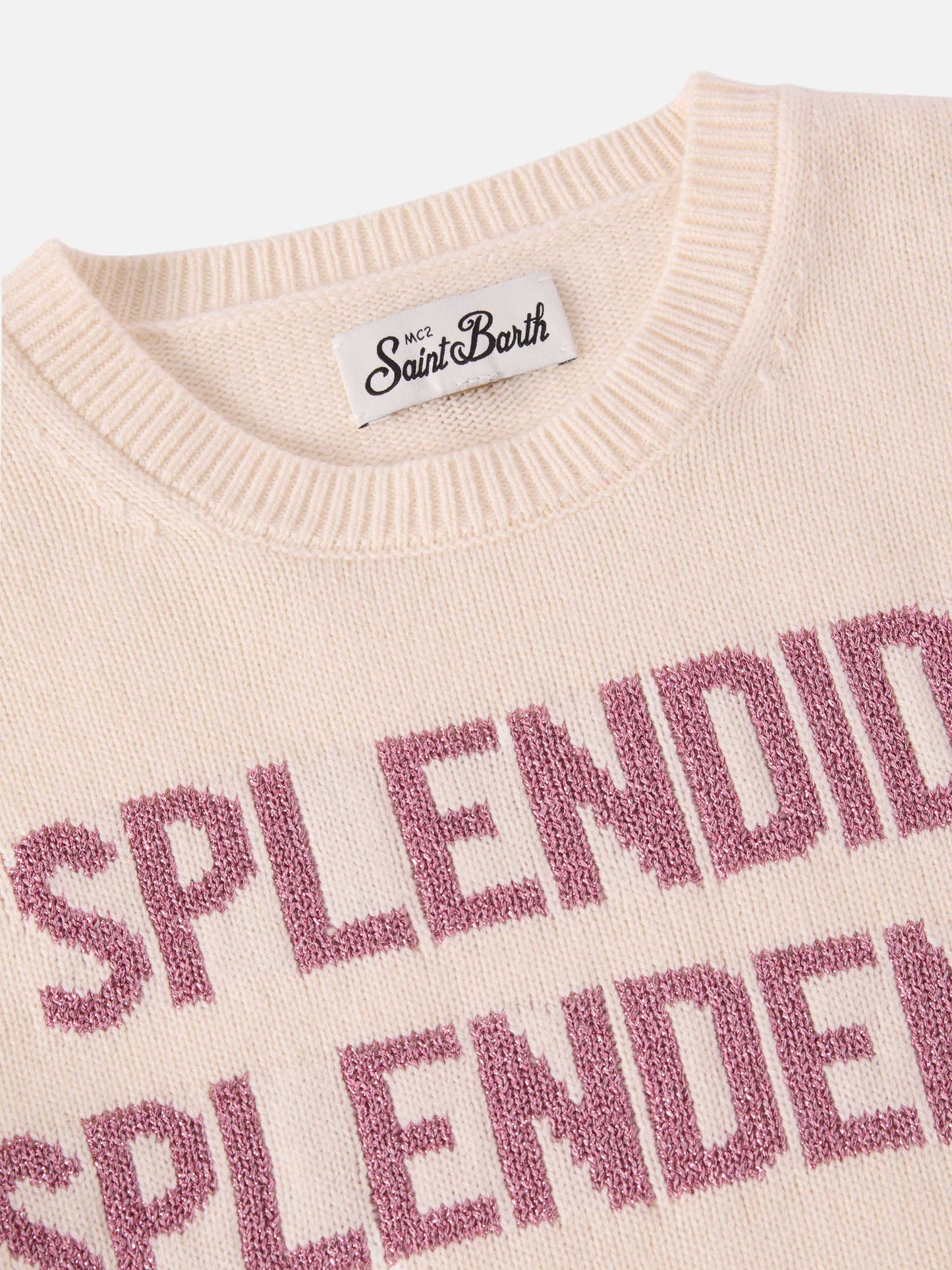 Princess cashmere-blend crewneck with Splendida Splendente lurex jacquard