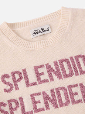 Princess cashmere-blend crewneck with Splendida Splendente lurex jacquard