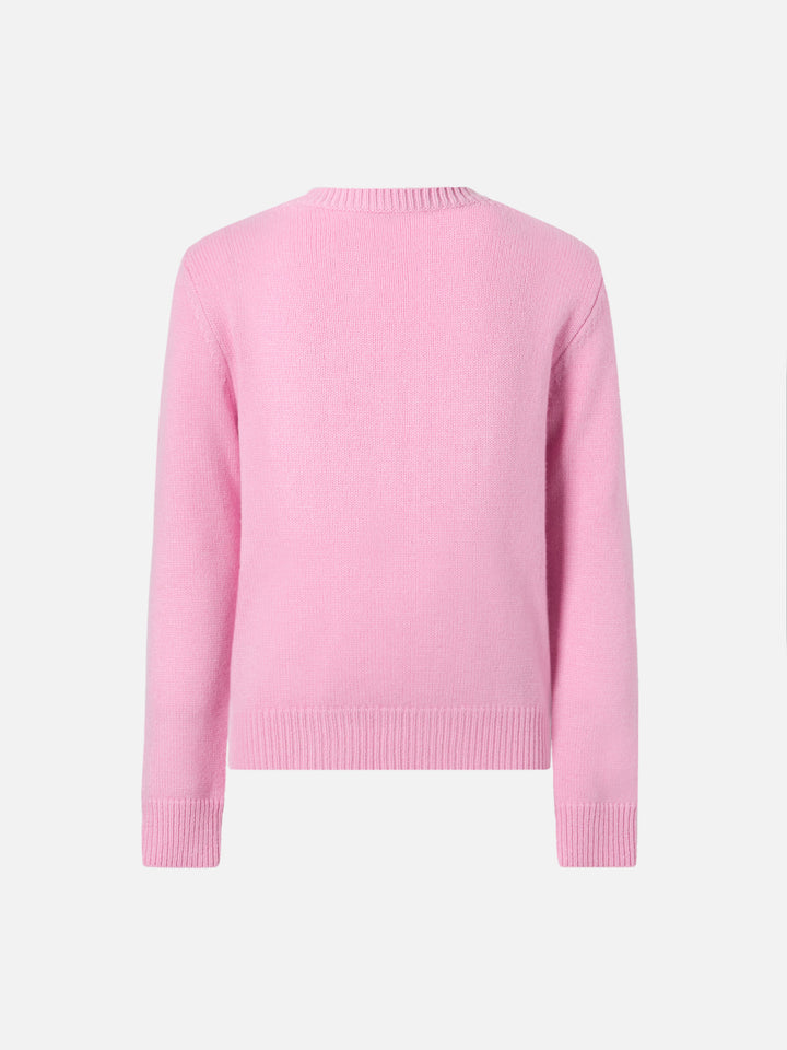 Girocollo Princess in misto cashmere con jacquard Bella e Brava