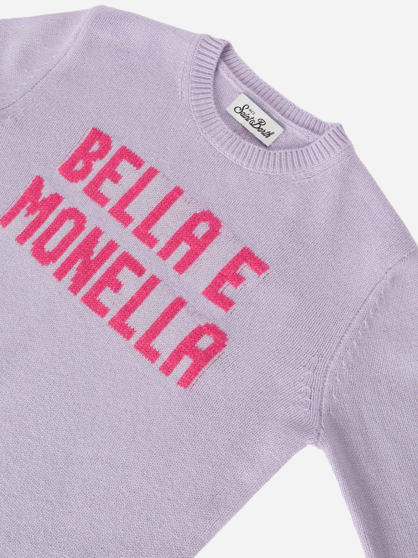 Crewnecl Princess in cashmere blend with Bella e Monella jacquard