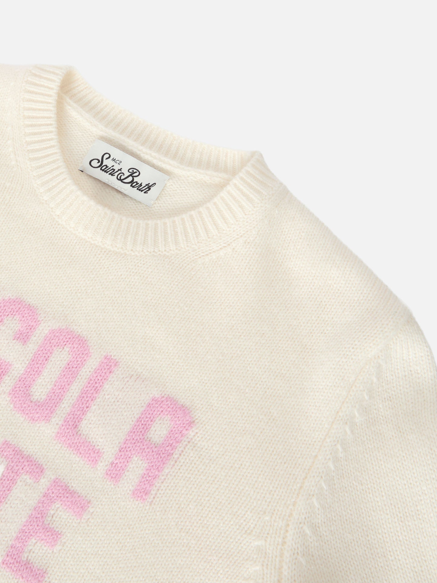 Crewneck Princess in cashmere blend with Piccola Peste jacquard