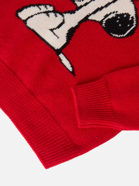 Girocollo Princess in misto cashmere con jacquard Snoopy con applicazione fiocco velluto | PEANUTS SPECIAL EDITION