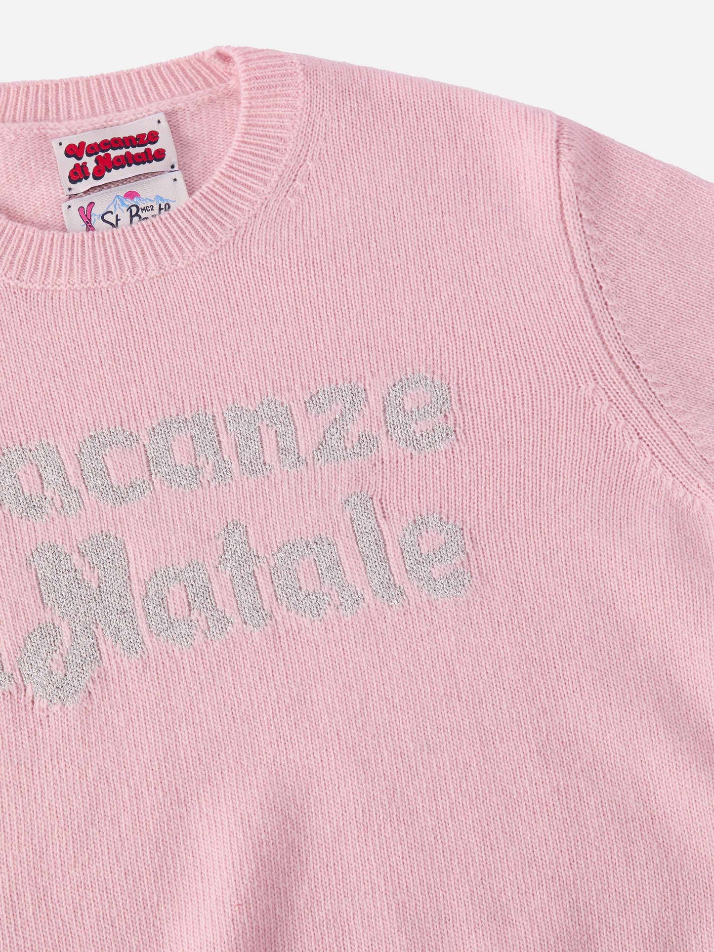 Princess cashmere-blend crewneck with Vacanze di Natale lurex jacquard | VACANZE DI NATALE SPECIAL EDITION