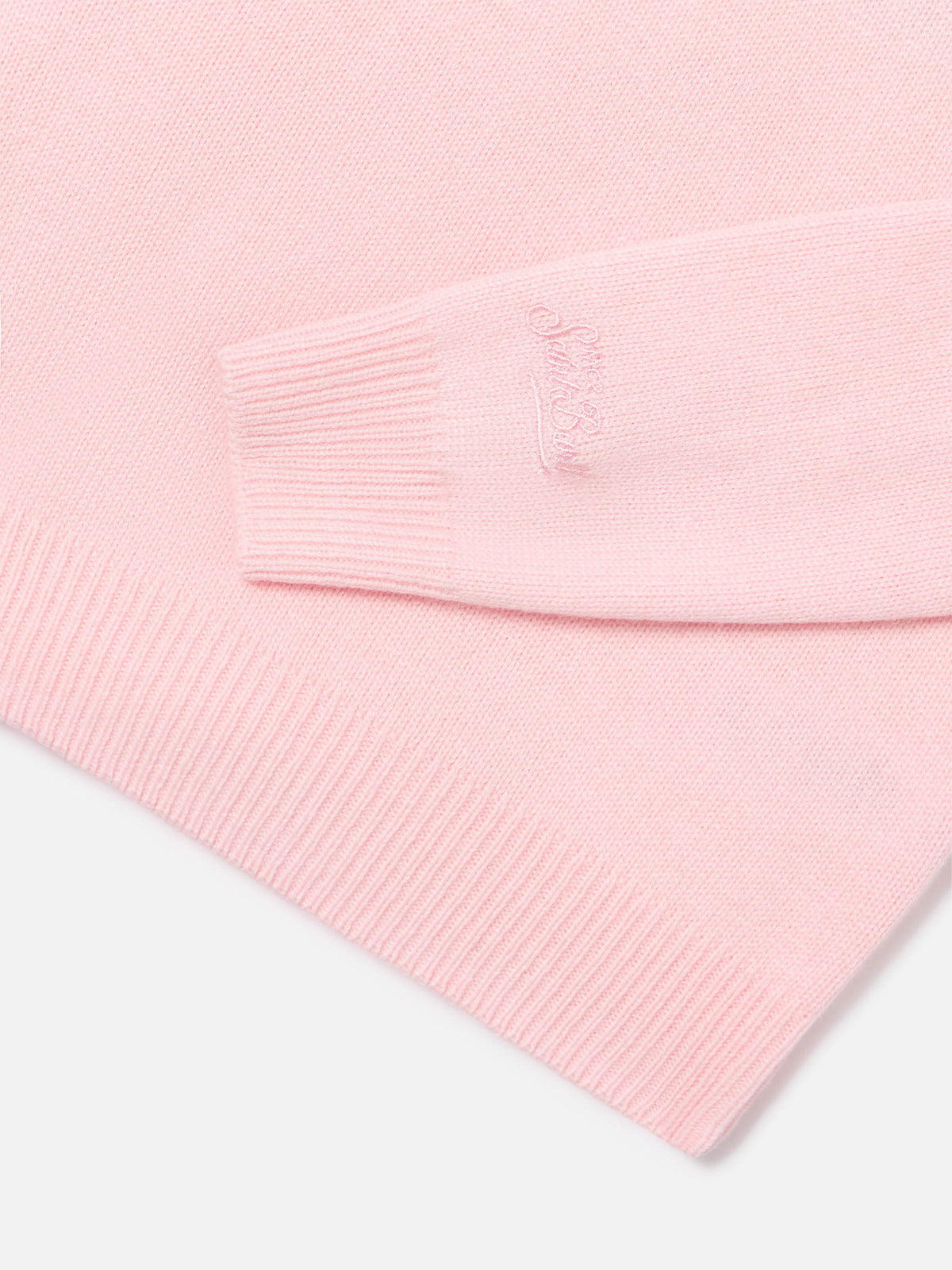 Pink Princess crewneck knit with Princess intarsia