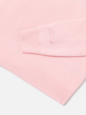 Pink Princess crewneck knit with Princess intarsia
