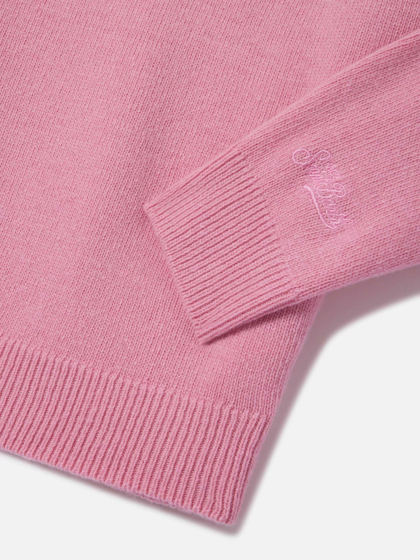 Maglione Princess girocollo rosa con ricamo Bella Impossibile