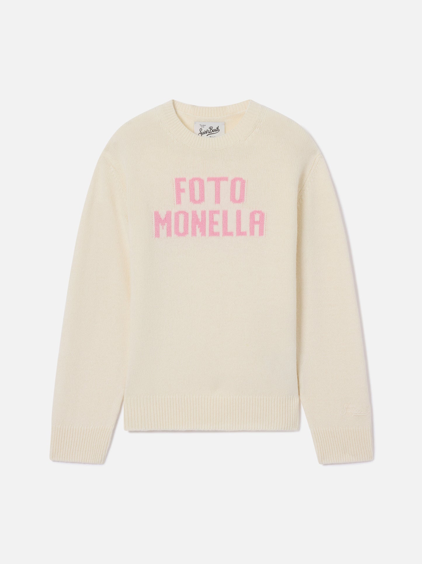 Maglione Princess girocollo grigio con lettering Foto Monella