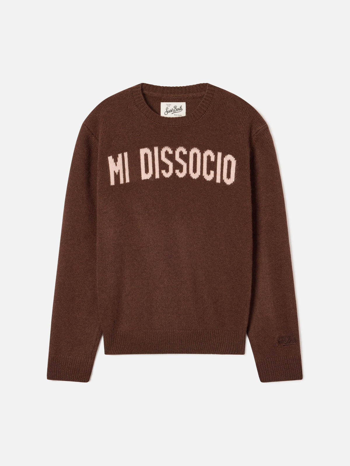 Pull col rond Princess Brown avec intarsia Mi Dissocio 