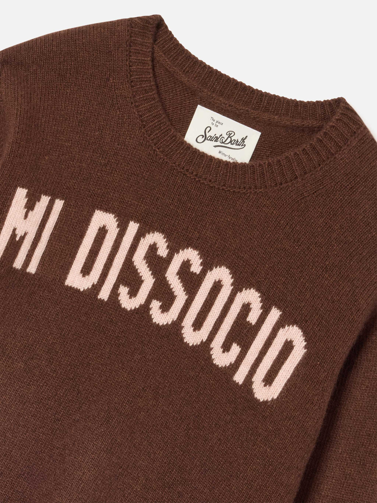 Pull col rond Princess Brown avec intarsia Mi Dissocio 