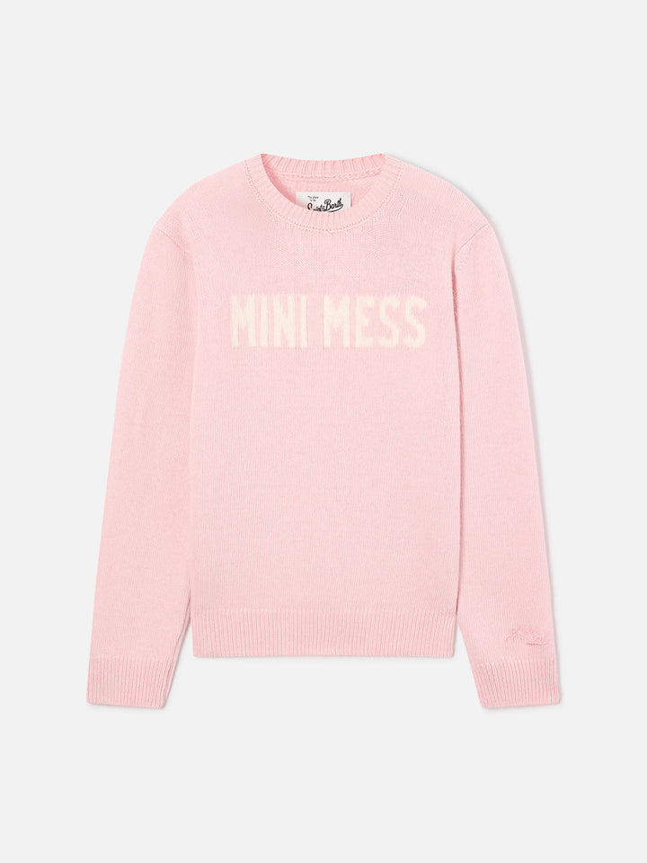Jersey de punto con cuello redondo Pink Princess con intarsia Mini Mess 