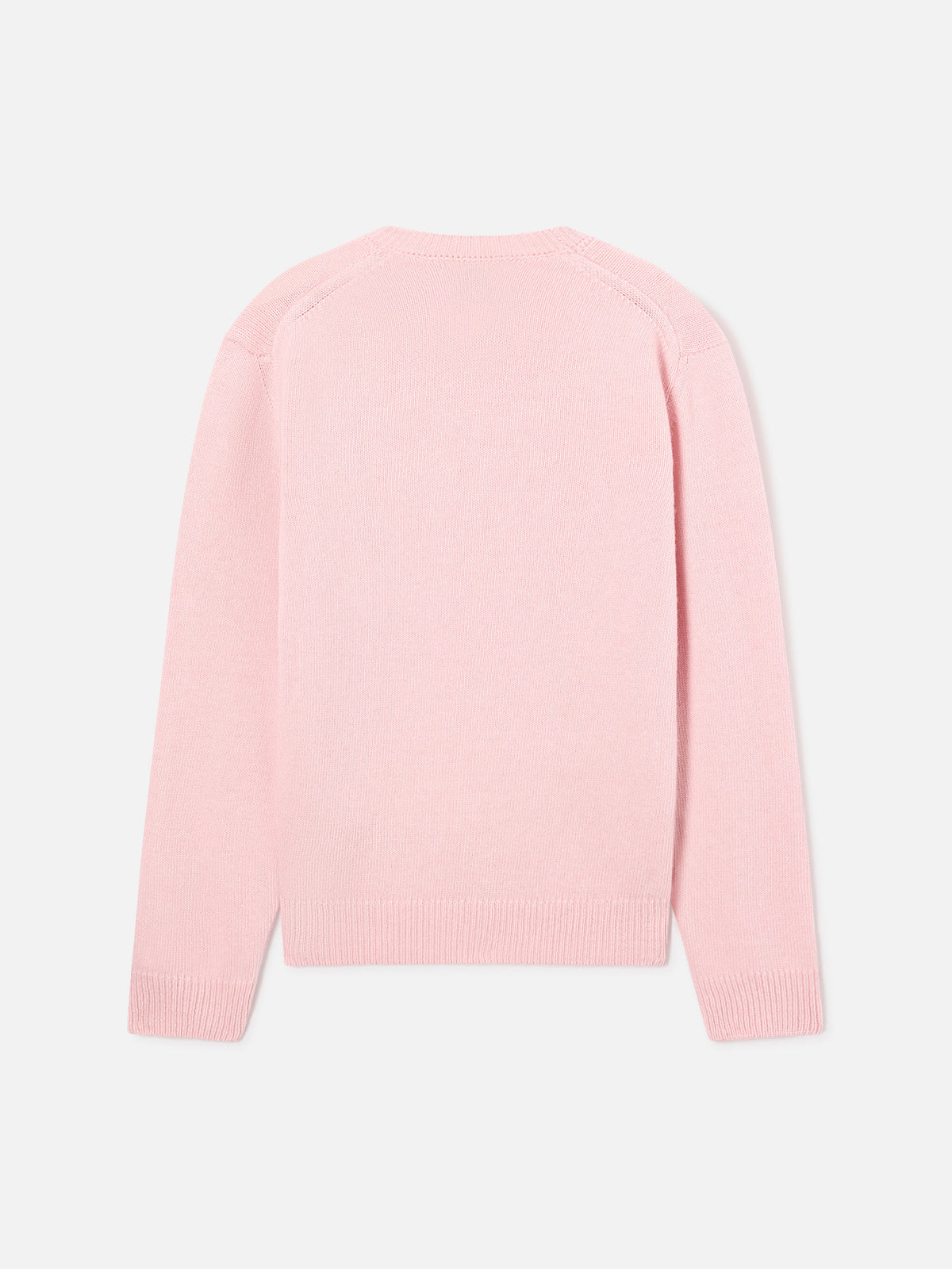 Rosafarbener Princess Rundhals-Strickpullover mit Mini Mess-Intarsie 
