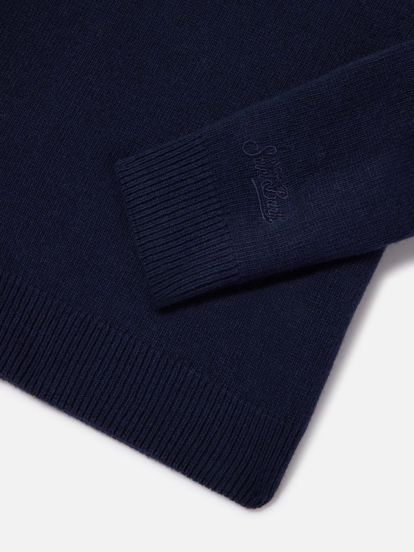 Princess Rundhals-Strickpullover in Navy blue mit Zero Sbatti-Stickerei 