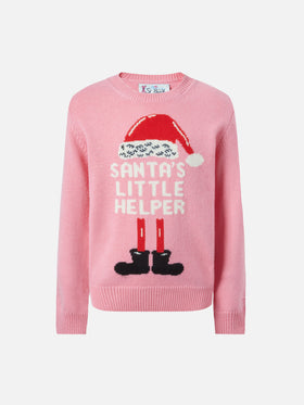 Maglione in misto cashmere Princess con jacquard Santa’s Little Helper