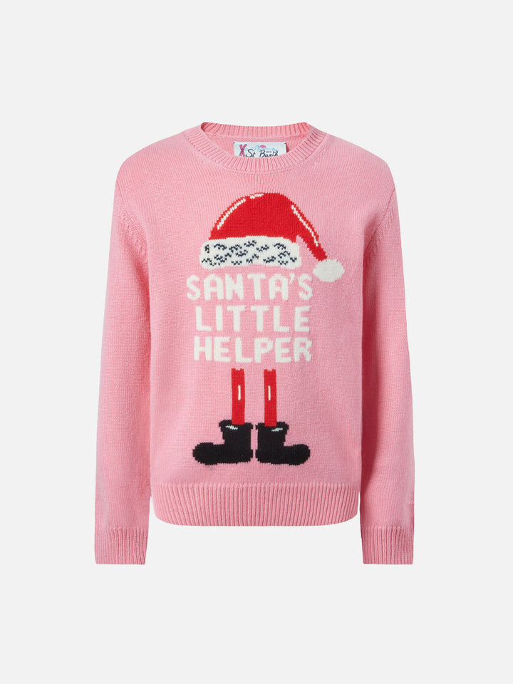 Maglione in misto cashmere Princess con jacquard Santa’s Little Helper