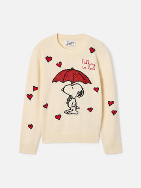 Cream Princess crewneck knit with Snoopy intarsia | Special edition