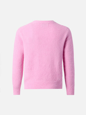 Princess Stretch-Pullover aus Alpaka-Mischgewebe mit Vado dai nonni Jacquard