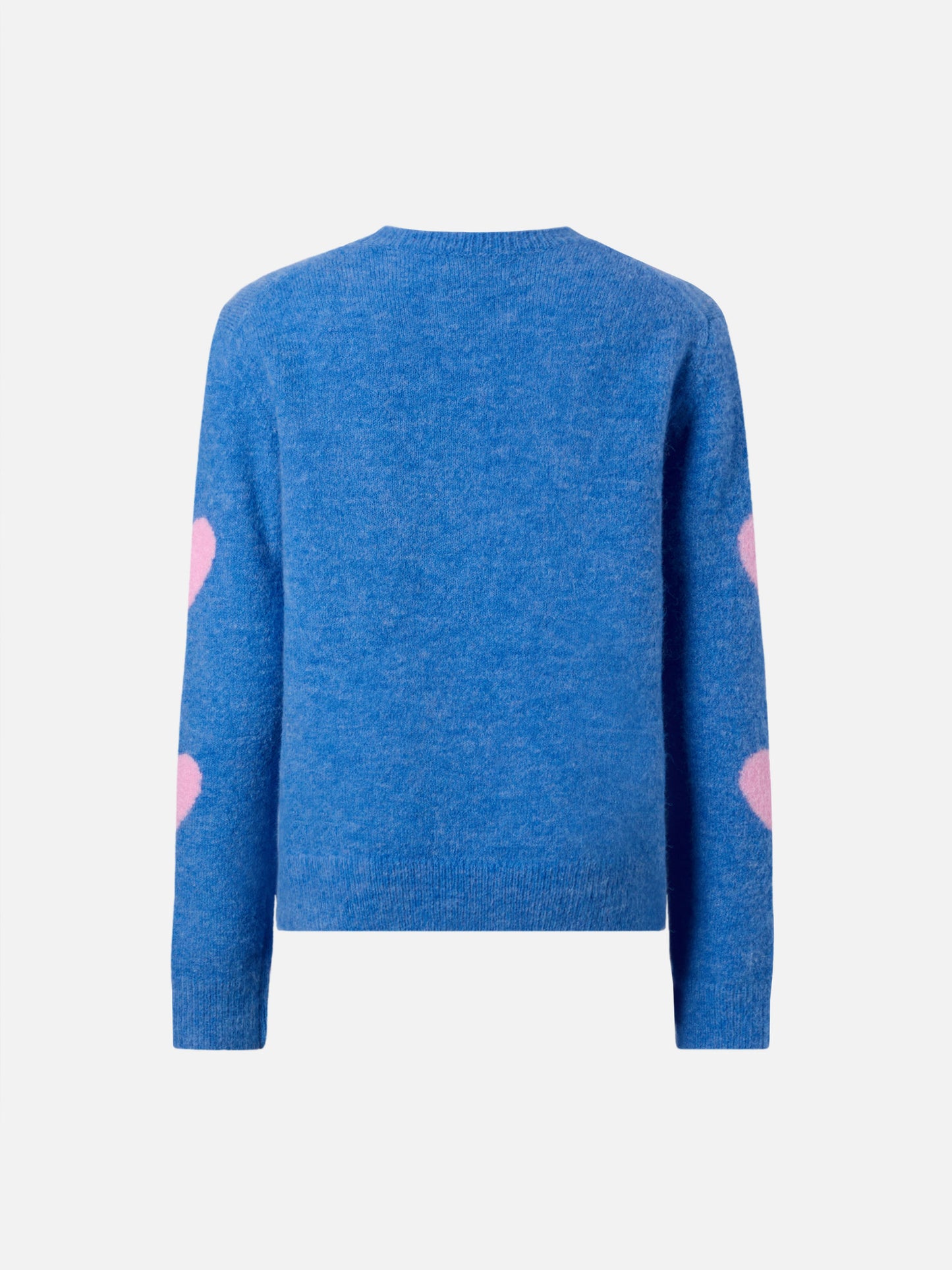 Prinzessinnen-Stretch-Alpakapullover mit Herz-Jacquardmuster und Kissene-Frega-Stickerei