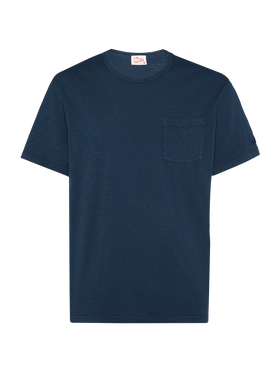 Navy blue flamed cotton t-shirt President with embroidery - MC2 Saint Barth