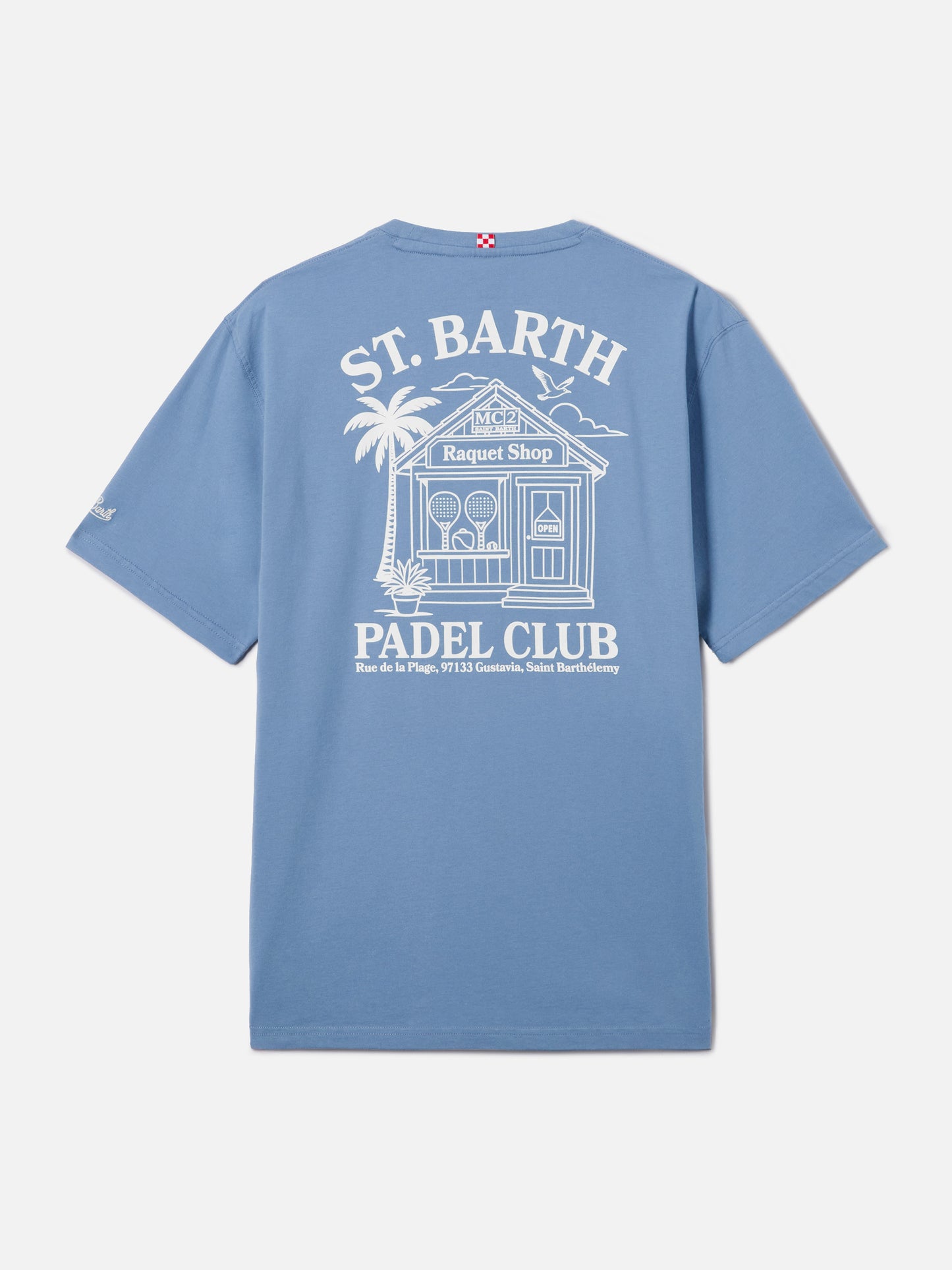 T-shirt Portland azzurra con illustrazione St. Barth Padel Club