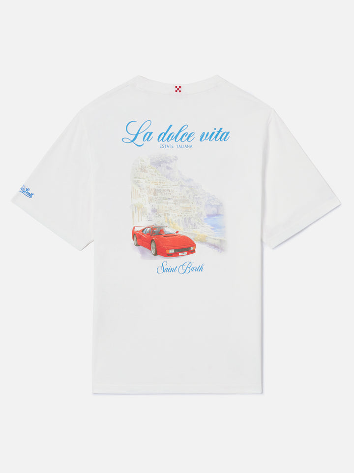 T-shirt Portland blu con illustrazione Vodka Tonic Drink