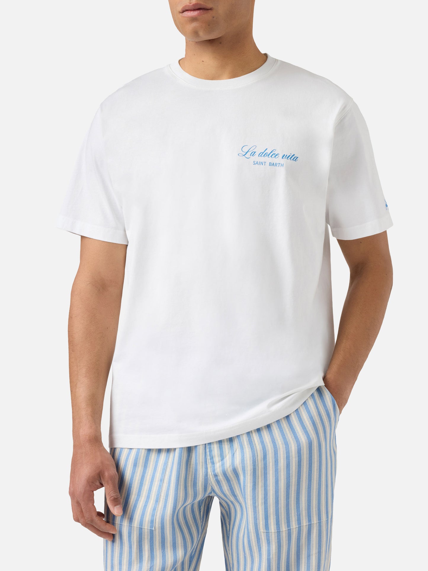 T-shirt Portland blu con illustrazione Vodka Tonic Drink