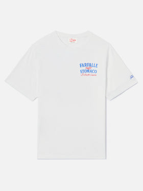 T-shirt Portland bainca con stampa Farfalle Nello Stomaco