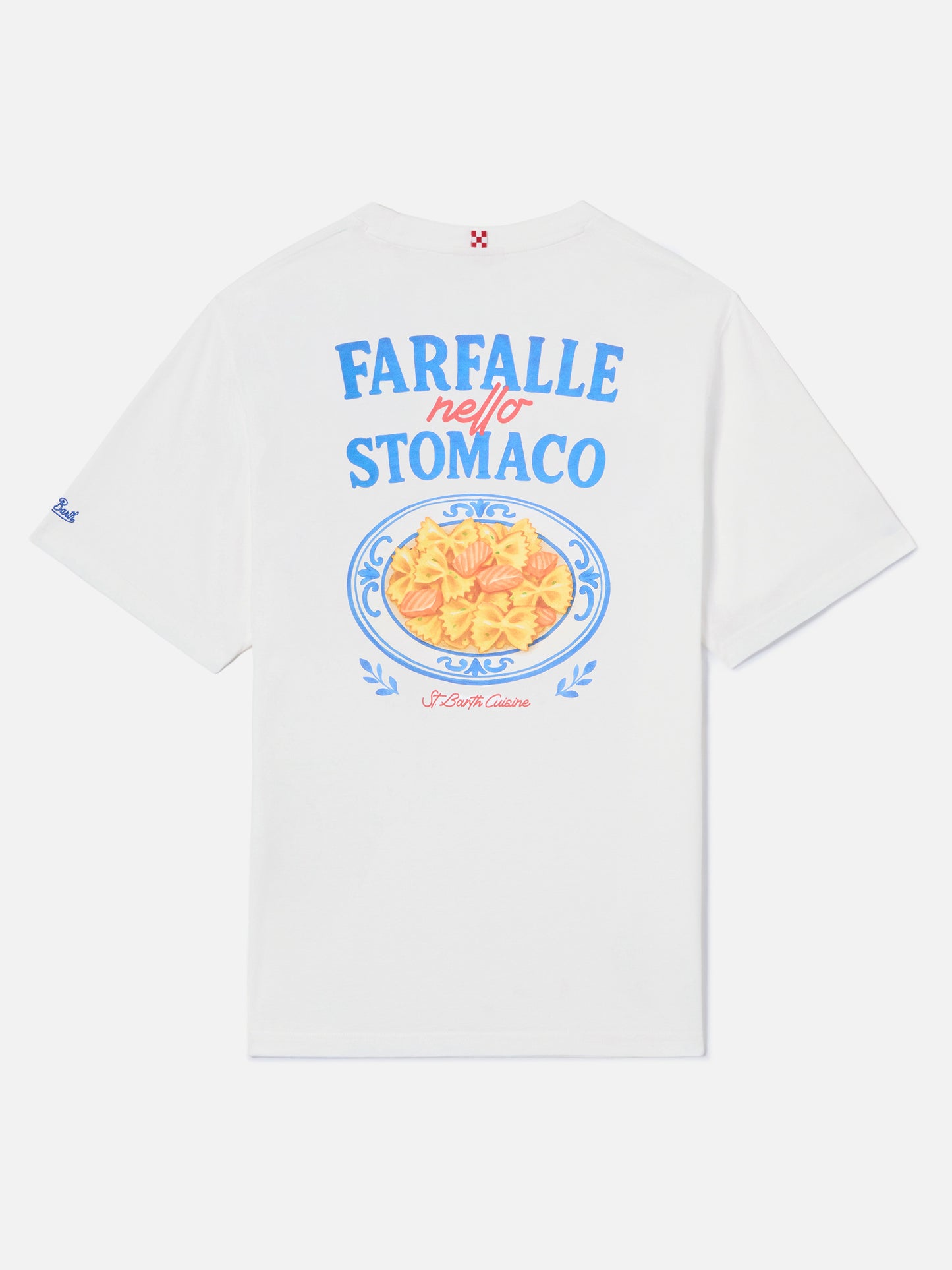 T-shirt Portland bainca con stampa Farfalle Nello Stomaco