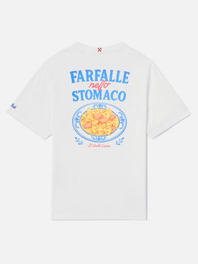 T-shirt Portland bainca con stampa Farfalle Nello Stomaco
