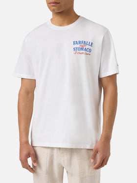 T-shirt Portland bainca con stampa Farfalle Nello Stomaco