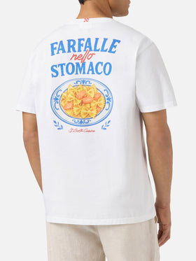 T-shirt Portland bainca con stampa Farfalle Nello Stomaco