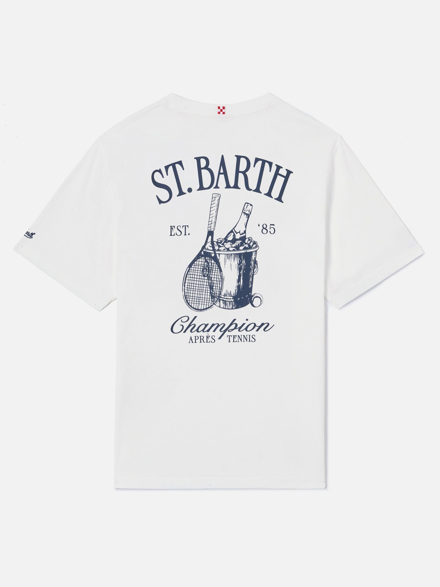 T-shirt Portland bianca con illustrazione Après Tennis Champion