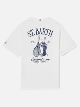 T-shirt Portland bianca con illustrazione Après Tennis Champion