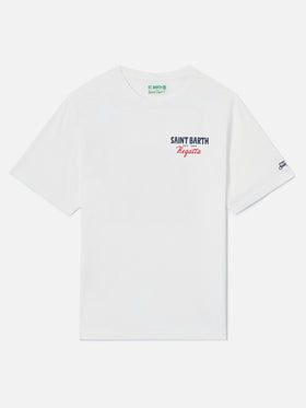 Cream Portland t-shirt with St. Barth Regatta print