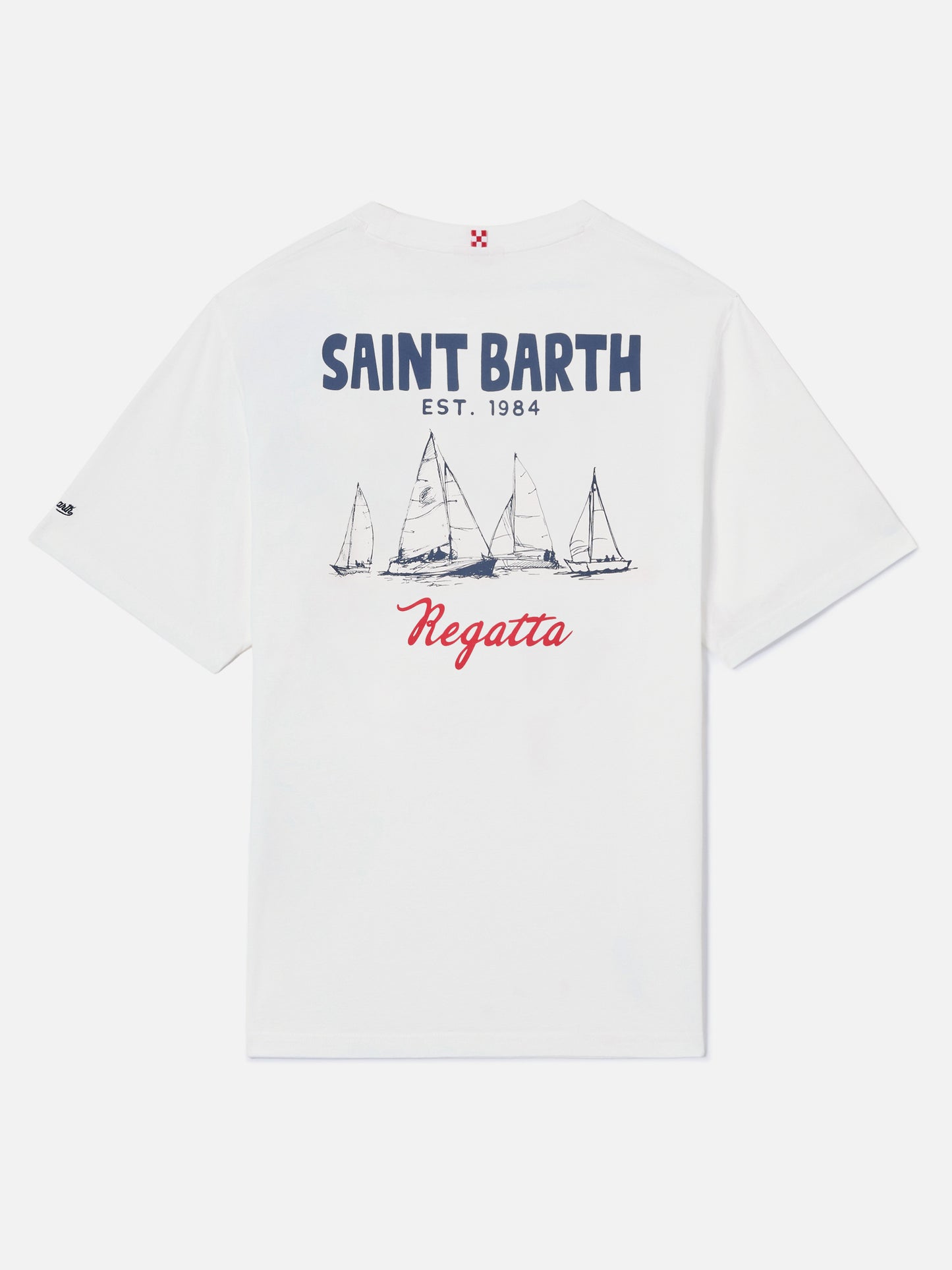 Cream Portland t-shirt with St. Barth Regatta print