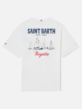 Cream Portland t-shirt with St. Barth Regatta print