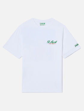 White Portland t-shirt with Snoopy Tennis Court illustration | Special Edition