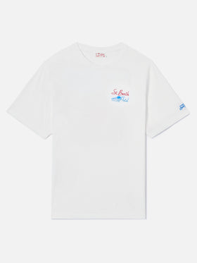 Cream Portland t-shirt with St. Barth Hotel print
