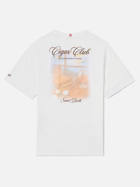 T-shirt Portland bianca con stampa Cigar Club