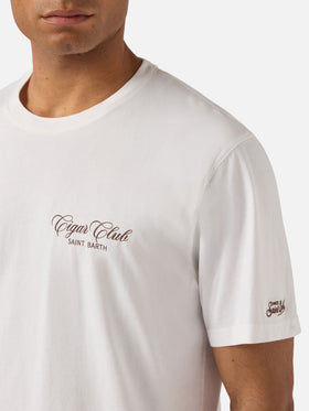 T-shirt Portland bianca con stampa Cigar Club