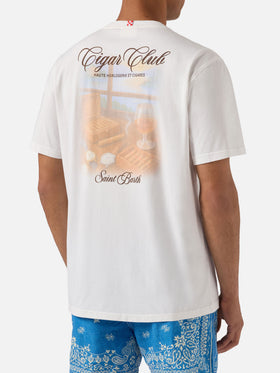 T-shirt Portland bianca con stampa Cigar Club