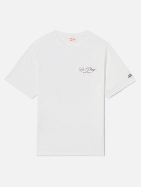 T-shirt Portland bianca con stampa La Plage