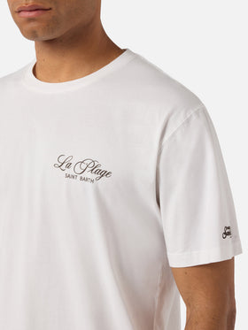 T-shirt Portland bianca con stampa La Plage