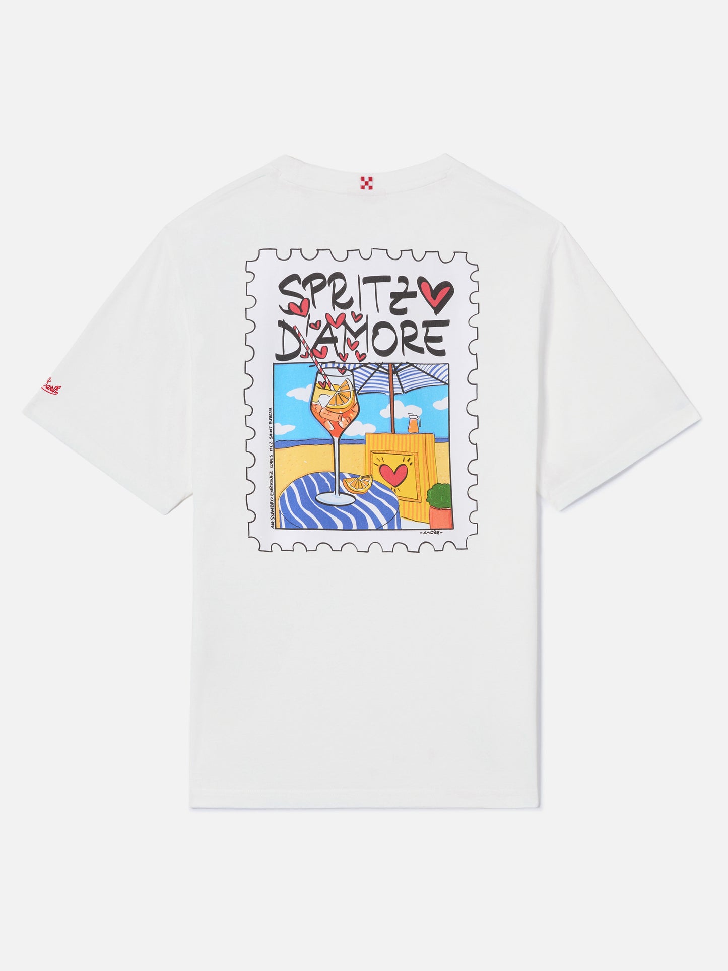 T-shirt Portland bianca con illustrazione Spritzo d’Amore